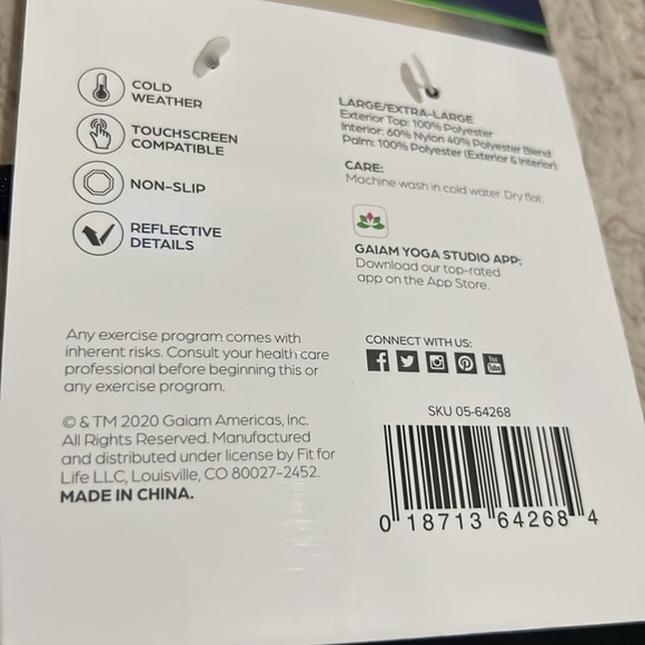 GAIAM cold weather running gloves, New in original packaging, Size L/XL - Picture 6 of 16